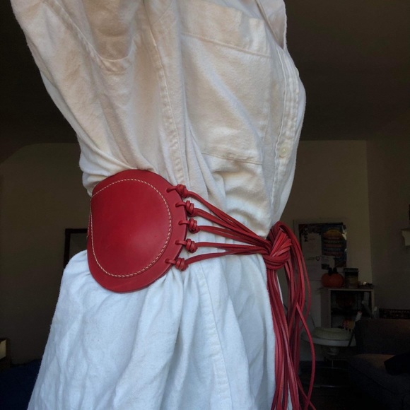 Genuine red lather FENDI belt made in Italy main image 6